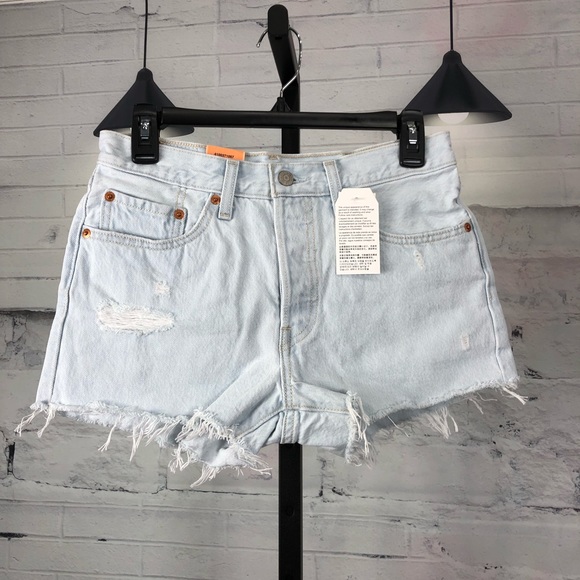 Levi’s 501’s Cut Off Jean High Waisted Shorts Love - Picture 4 of 8
